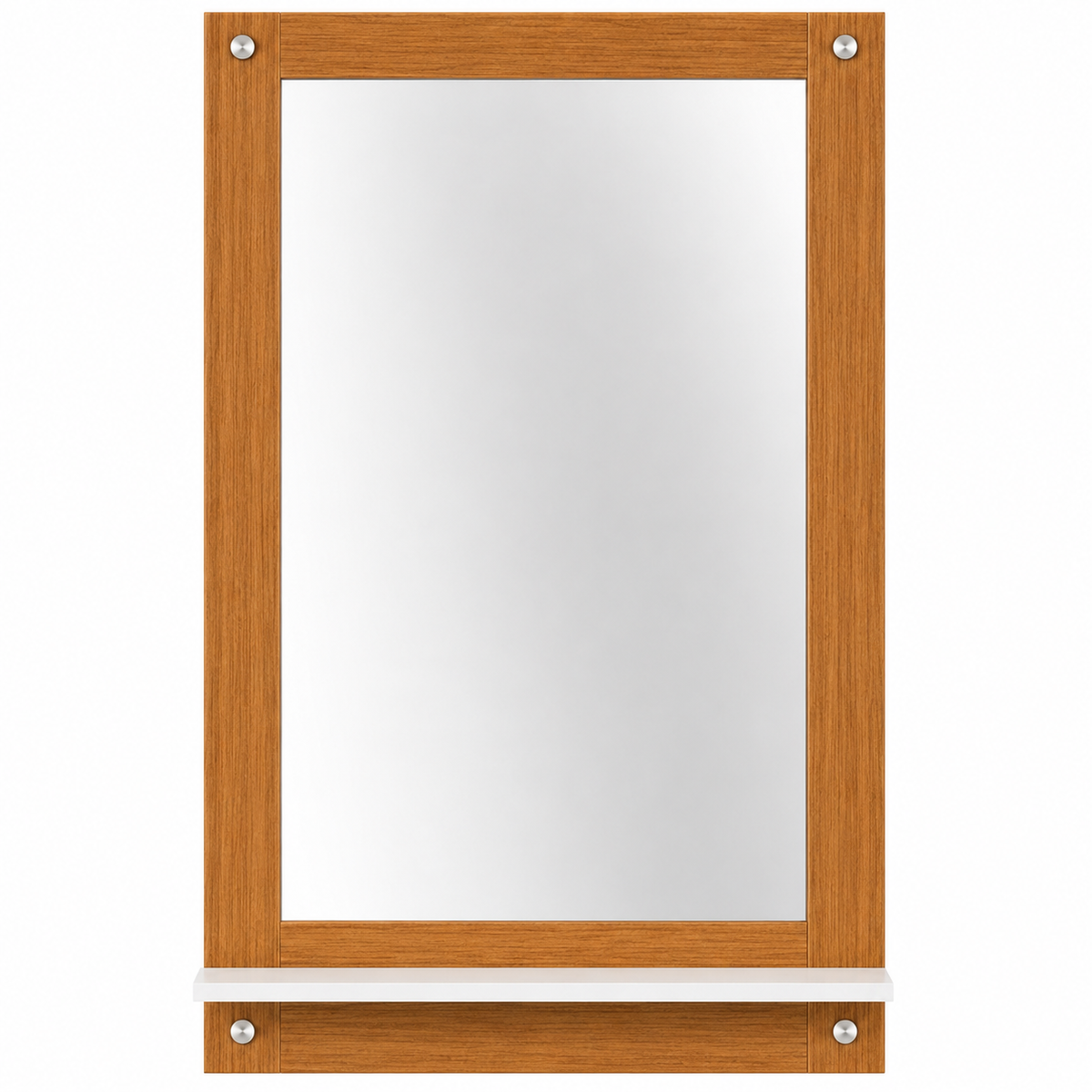 PEDPIX wall mounted dressing mirror with shelf in Teak White, view 2