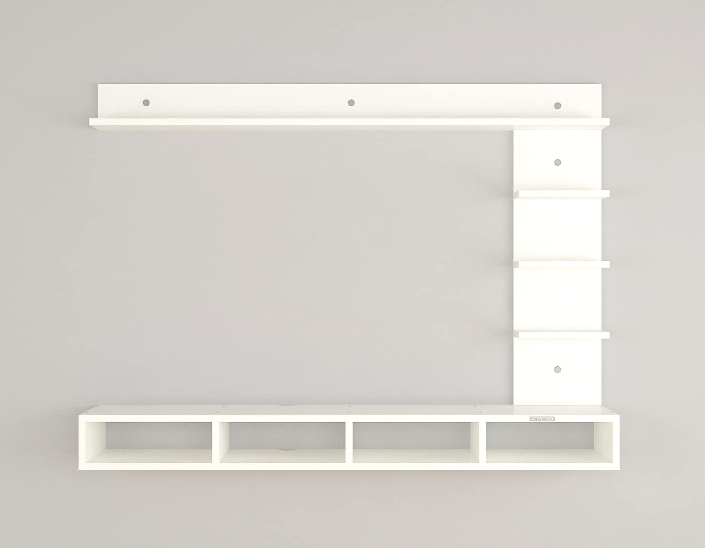 PEDPIX Modern Minimalist Wooden TV Unit Console with Sleek Design Industrial Style Wooden TV Media Stand with Black and White Color for Upto 43 INCH TV TV (EW-TU-RA-WT43)