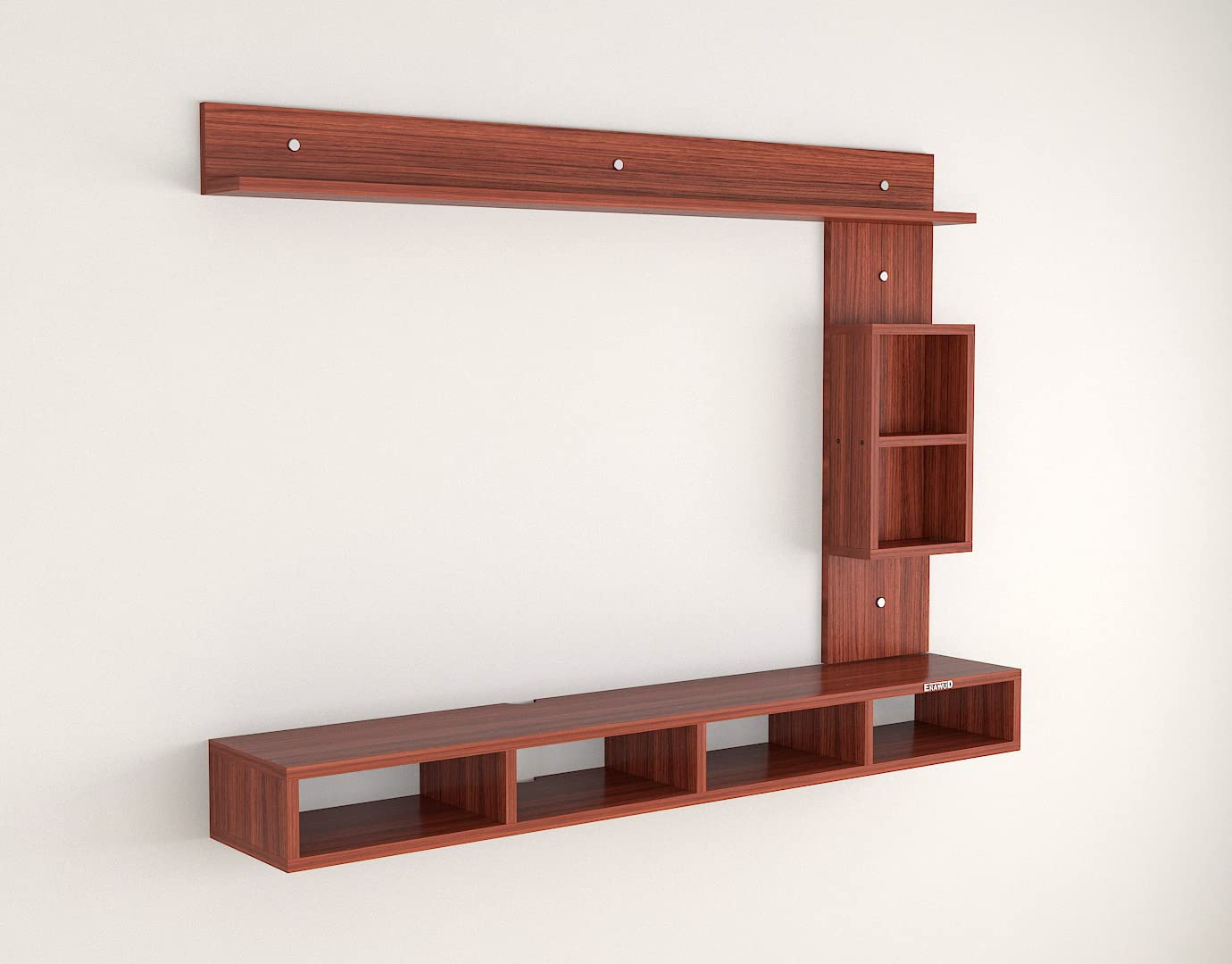 PEDPIX Modern Minimalist Wooden TV Unit Console with Sleek Design Industrial Style Wooden TV Media Stand with Black and White Color for Upto 43 INCH TV TV (EW-TU-RA-WT43)