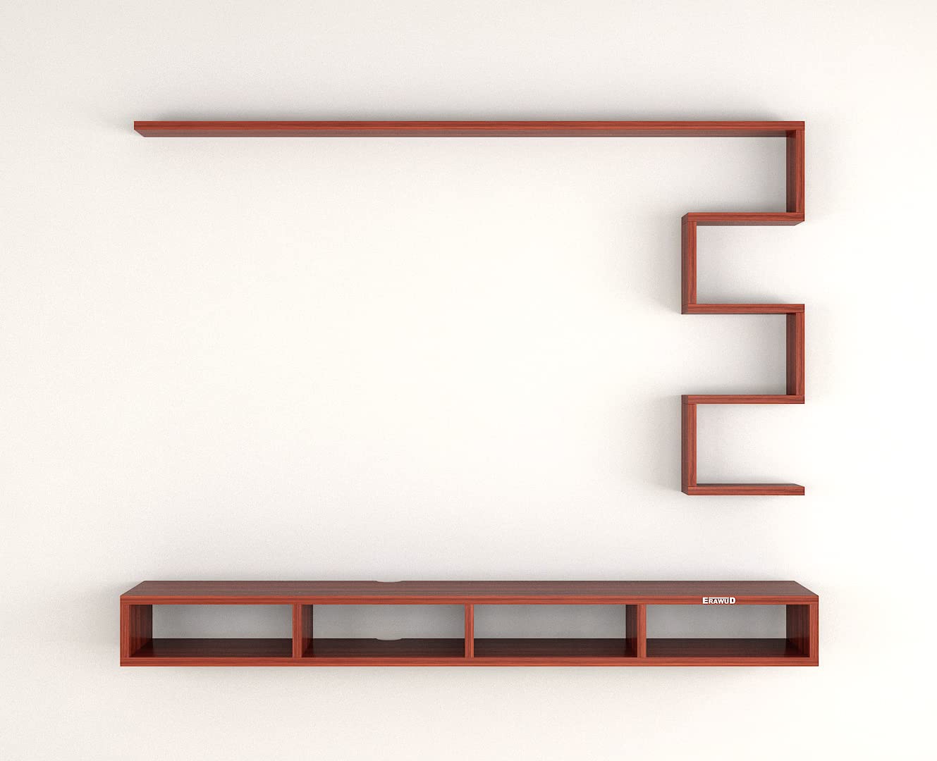 PEDPIX Modern Minimalist Wooden TV Unit Console with Sleek Design Industrial Style Wooden TV Media Stand with Black and White Color for Upto 43 INCH TV TV (EW-TU-RA-WT43)