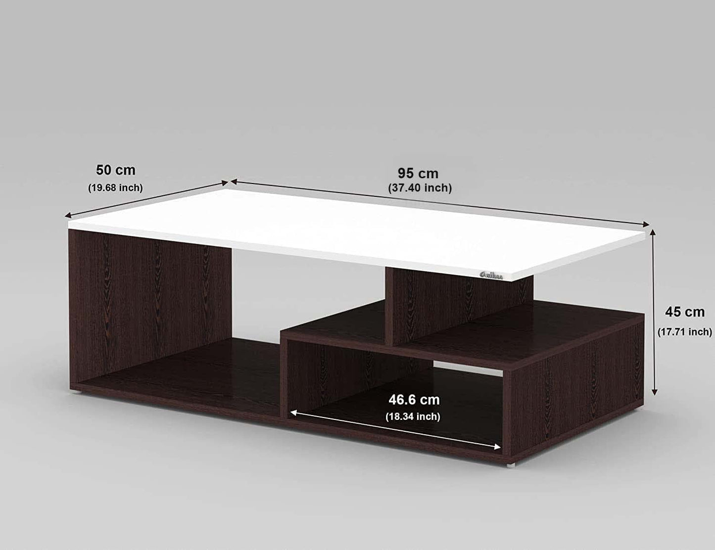 PEDPIX Engineered Wood Coffee Table/Centre Table/Tea Table for Living Room (Wenge White, Matte Finsh) D.I.Y