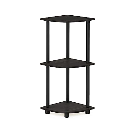 MALBRO Turn N Tube 3 Tier Rack Wall Shelf for Living Bed Room Home Office | Multipurpose Storage Shelves and Display Organizer with Utility Storage for Home Décor_(Color - Venge)