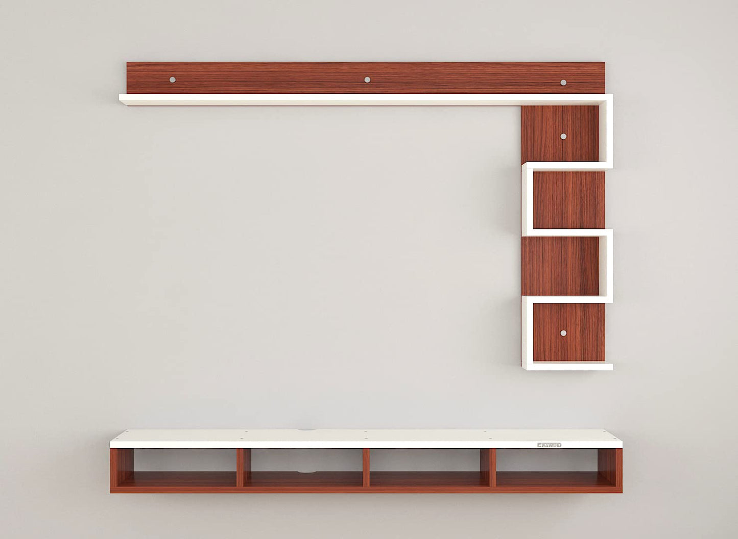 PEDPIX Modern Minimalist Wooden TV Unit Console with Sleek Design Industrial Style Wooden TV Media Stand with Black and White Color for Upto 43 INCH TV TV (EW-TU-RA-WT43)