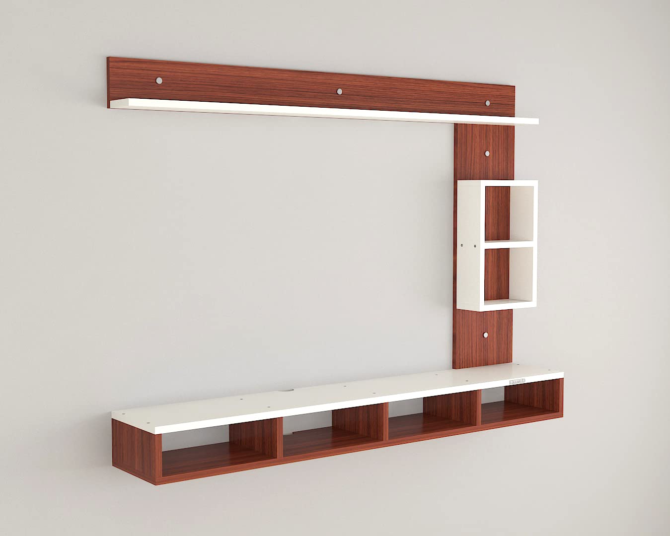 PEDPIX Modern Minimalist Wooden TV Unit Console with Sleek Design Industrial Style Wooden TV Media Stand with Black and White Color for Upto 43 INCH TV TV (EW-TU-RA-WT43)