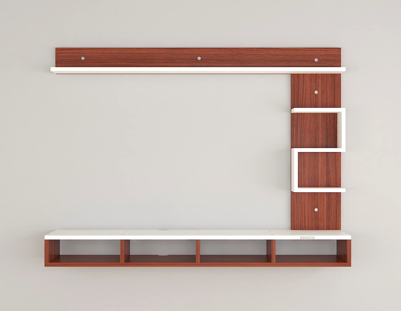 PEDPIX Modern Minimalist Wooden TV Unit Console with Sleek Design Industrial Style Wooden TV Media Stand with Black and White Color for Upto 43 INCH TV TV (EW-TU-RA-WT43)