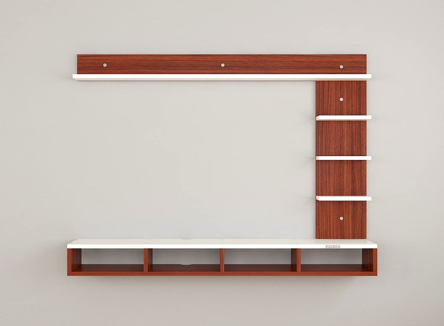 PEDPIX Modern Minimalist Wooden TV Unit Console with Sleek Design Industrial Style Wooden TV Media Stand with Black and White Color for Upto 43 INCH TV TV (EW-TU-RA-WT43)