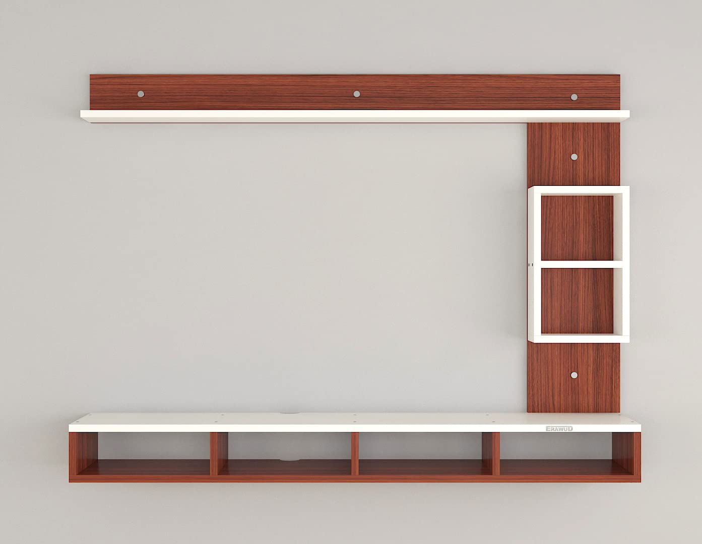 PEDPIX Modern Minimalist Wooden TV Unit Console with Sleek Design Industrial Style Wooden TV Media Stand with Black and White Color for Upto 43 INCH TV TV (EW-TU-RA-WT43)