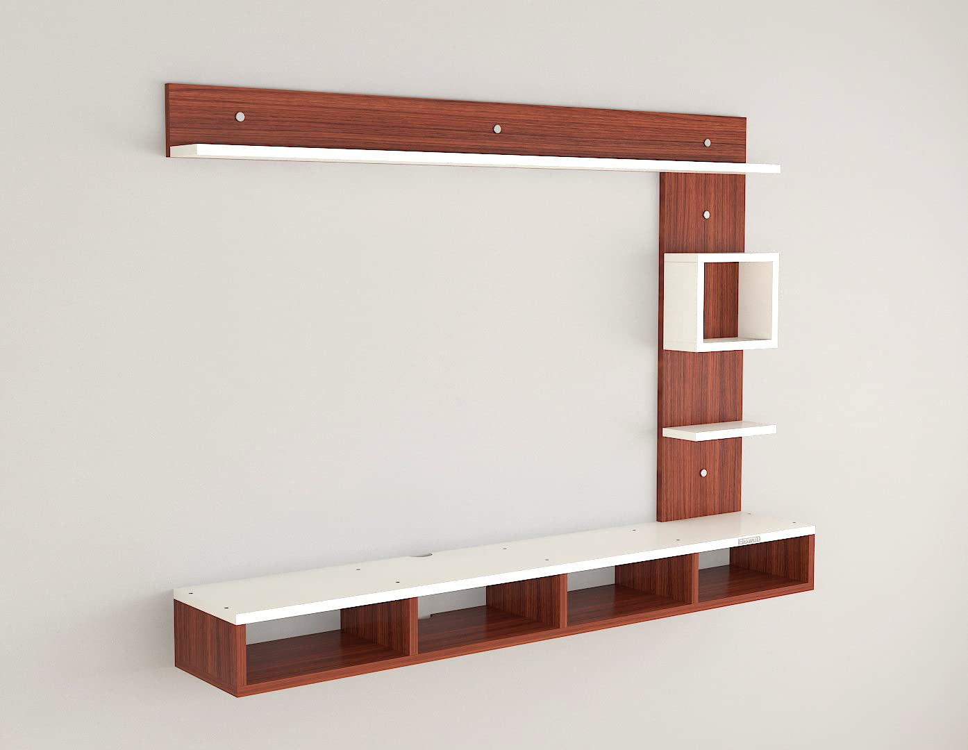 PEDPIX Modern Minimalist Wooden TV Unit Console with Sleek Design Industrial Style Wooden TV Media Stand with Black and White Color for Upto 43 INCH TV TV (EW-TU-RA-WT43)