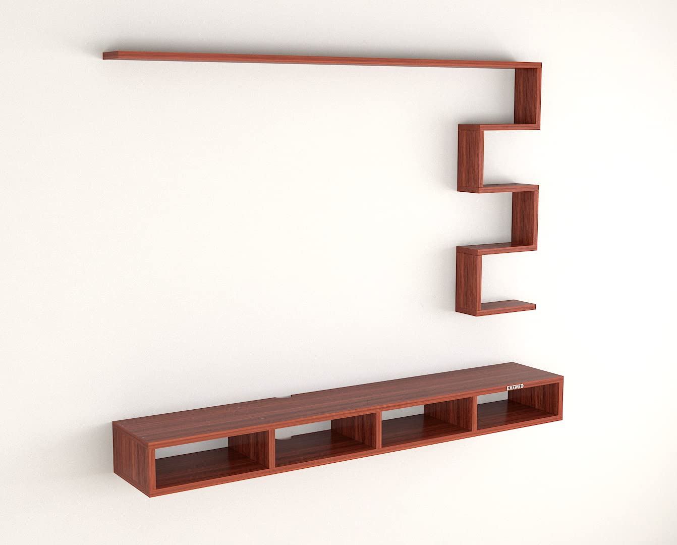 PEDPIX Modern Minimalist Wooden TV Unit Console with Sleek Design Industrial Style Wooden TV Media Stand with Black and White Color for Upto 43 INCH TV TV (EW-TU-RA-WT43)