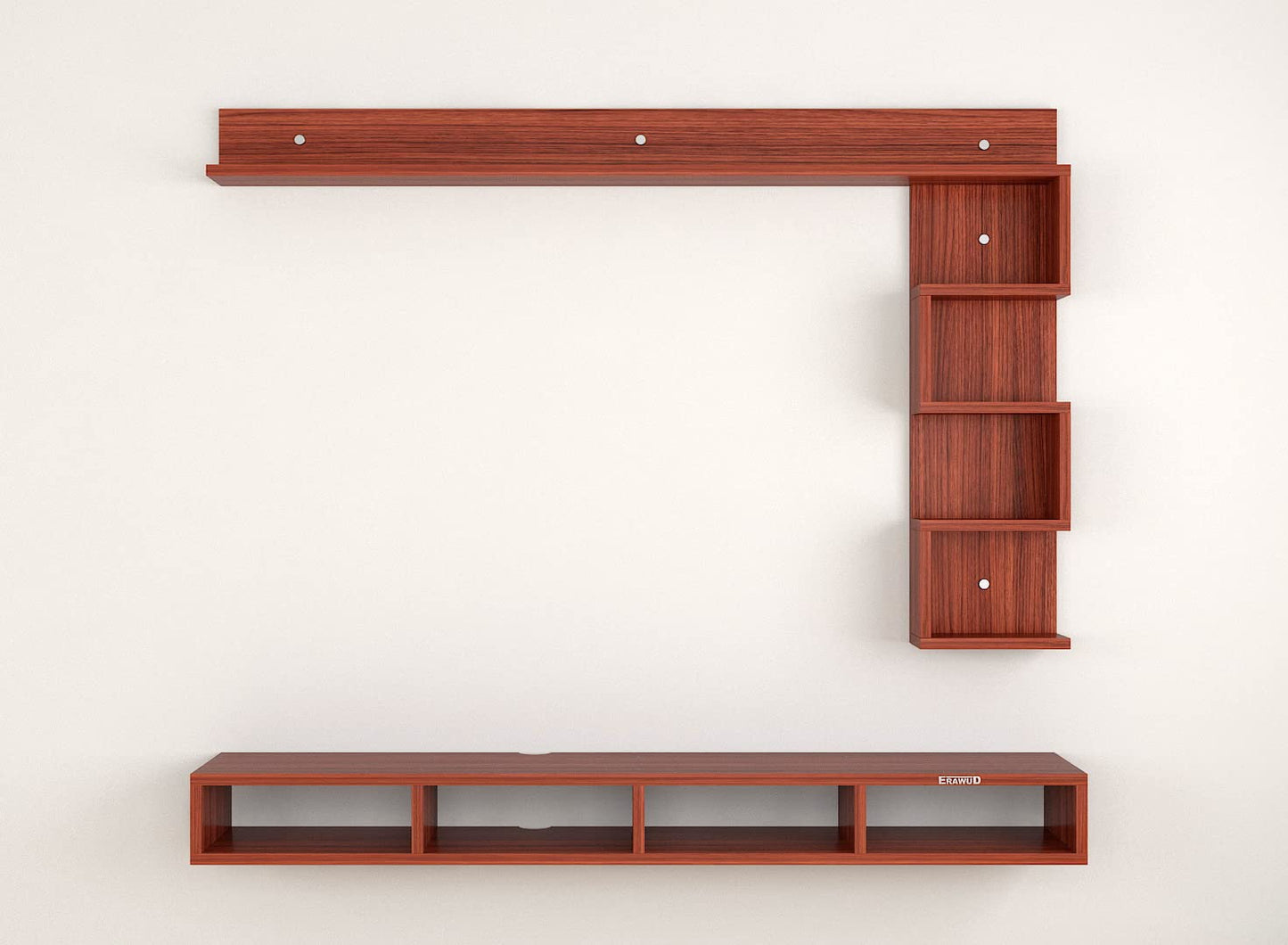 PEDPIX Modern Minimalist Wooden TV Unit Console with Sleek Design Industrial Style Wooden TV Media Stand with Black and White Color for Upto 43 INCH TV TV (EW-TU-RA-WT43)