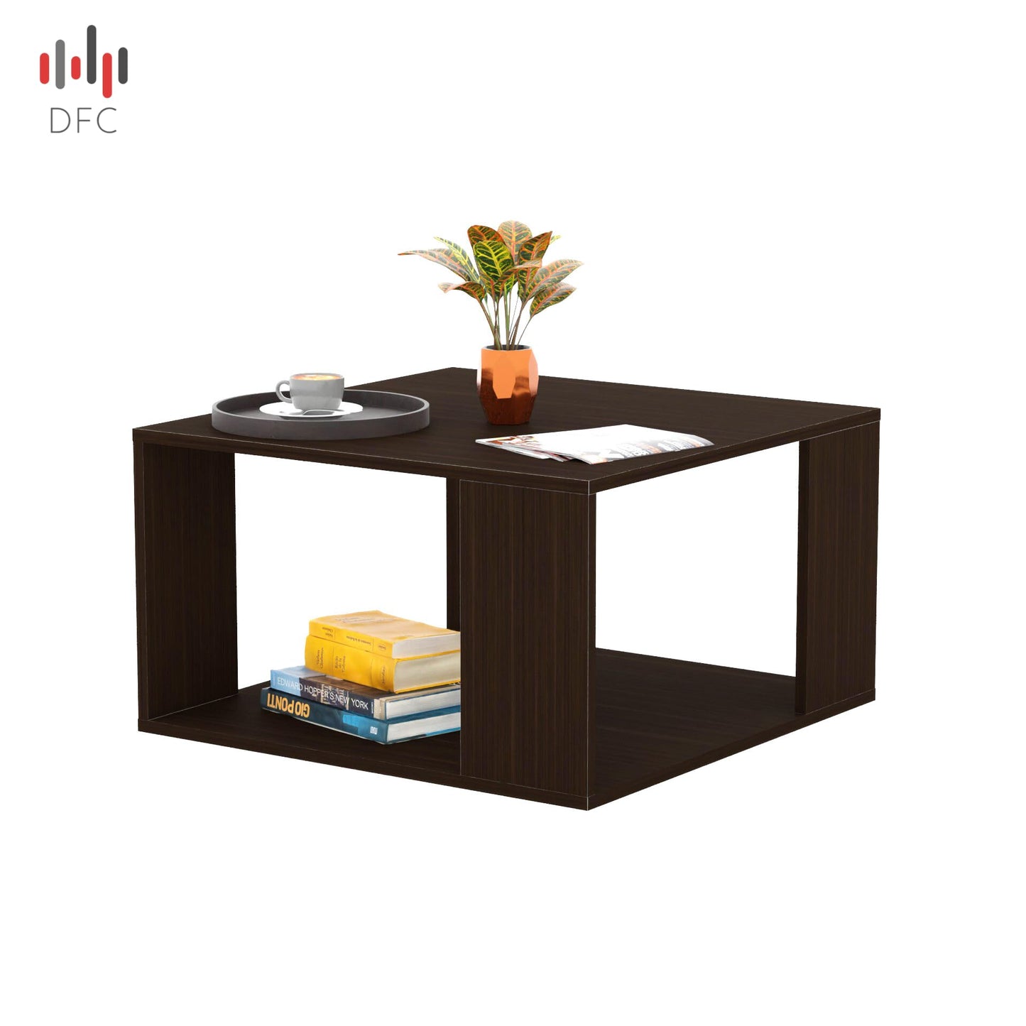 PEDPIX Carrera Engineered Wood Coffee Center Sofa Tea/Teapoy Console Table with Storage for Living Room Home Hall (Dark Wenge)