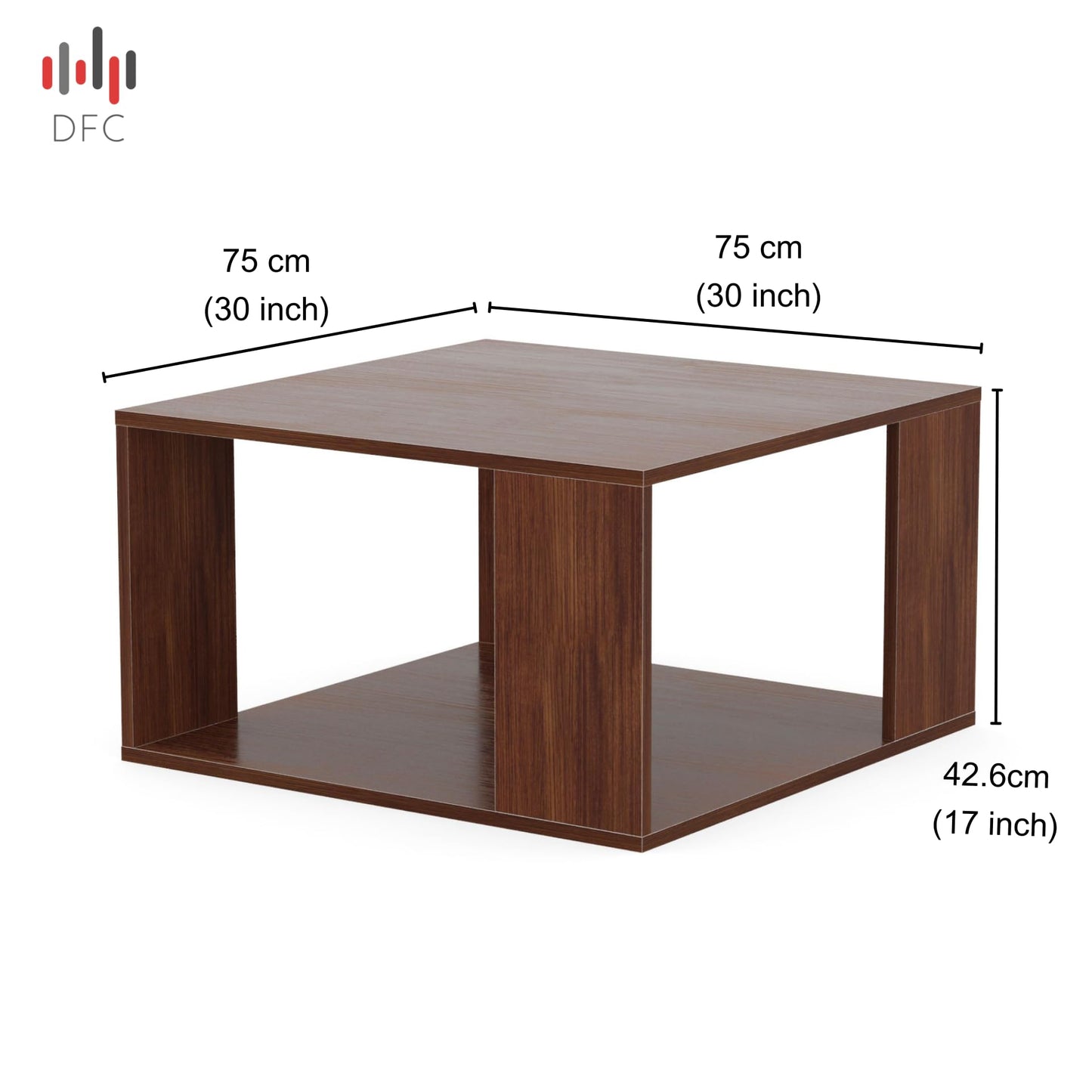 PEDPIX Carrera Engineered Wood Coffee Center Sofa Tea/Teapoy Console Table with Storage for Living Room Home Hall (Dark Wenge)