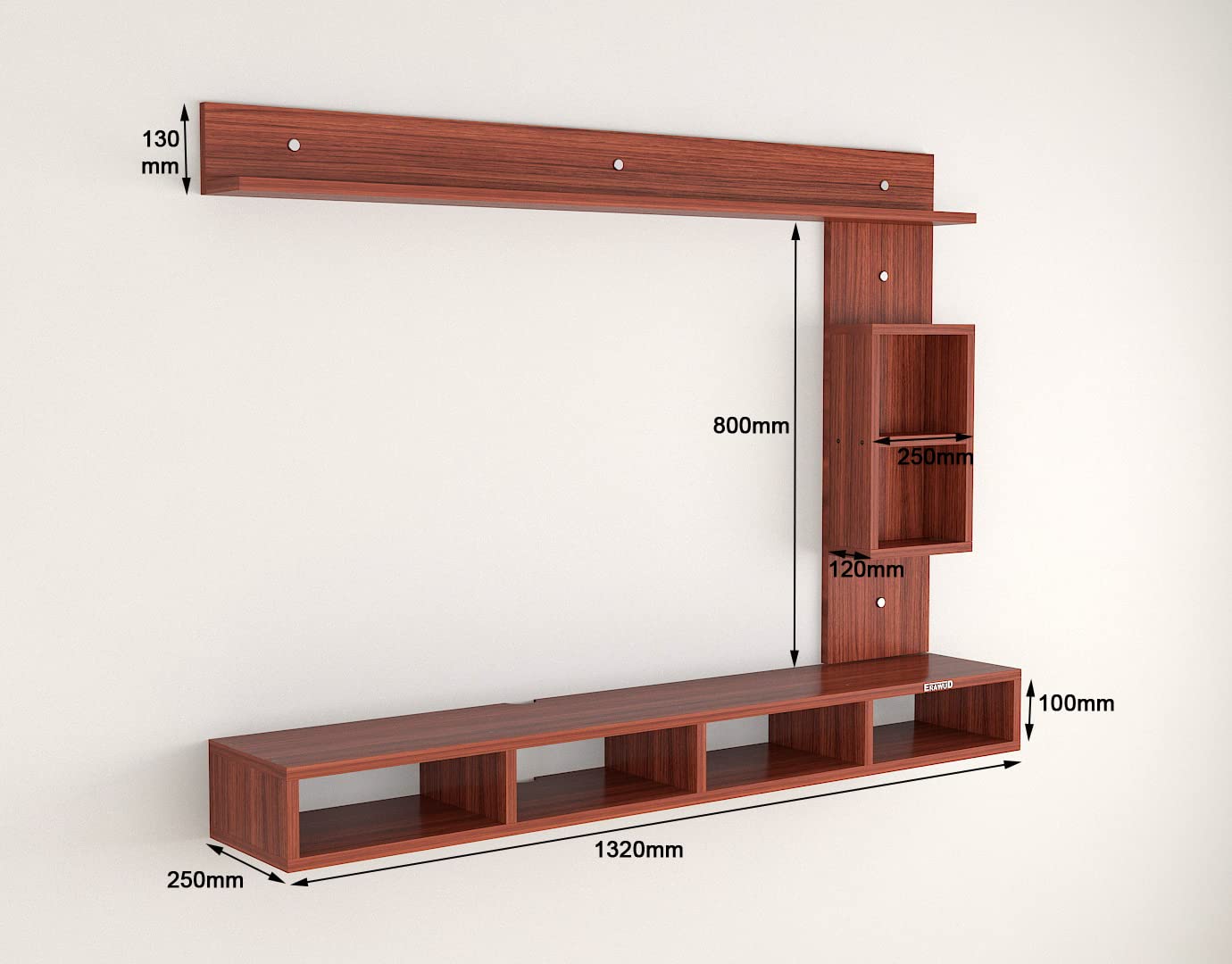 PEDPIX Modern Minimalist Wooden TV Unit Console with Sleek Design Industrial Style Wooden TV Media Stand with Black and White Color for Upto 43 INCH TV TV (EW-TU-RA-WT43)