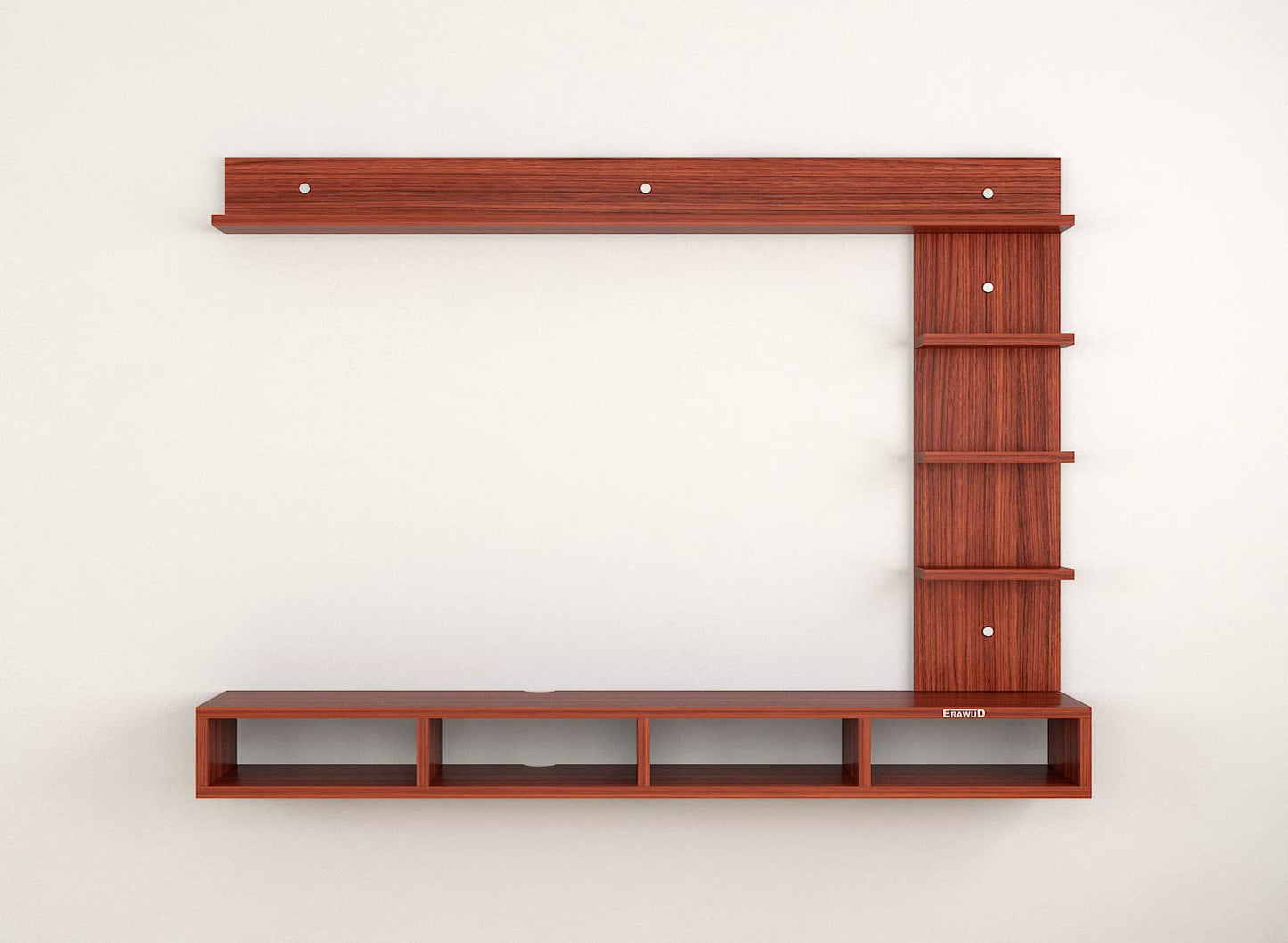 PEDPIX Modern Minimalist Wooden TV Unit Console with Sleek Design Industrial Style Wooden TV Media Stand with Black and White Color for Upto 43 INCH TV TV (EW-TU-RA-WT43)