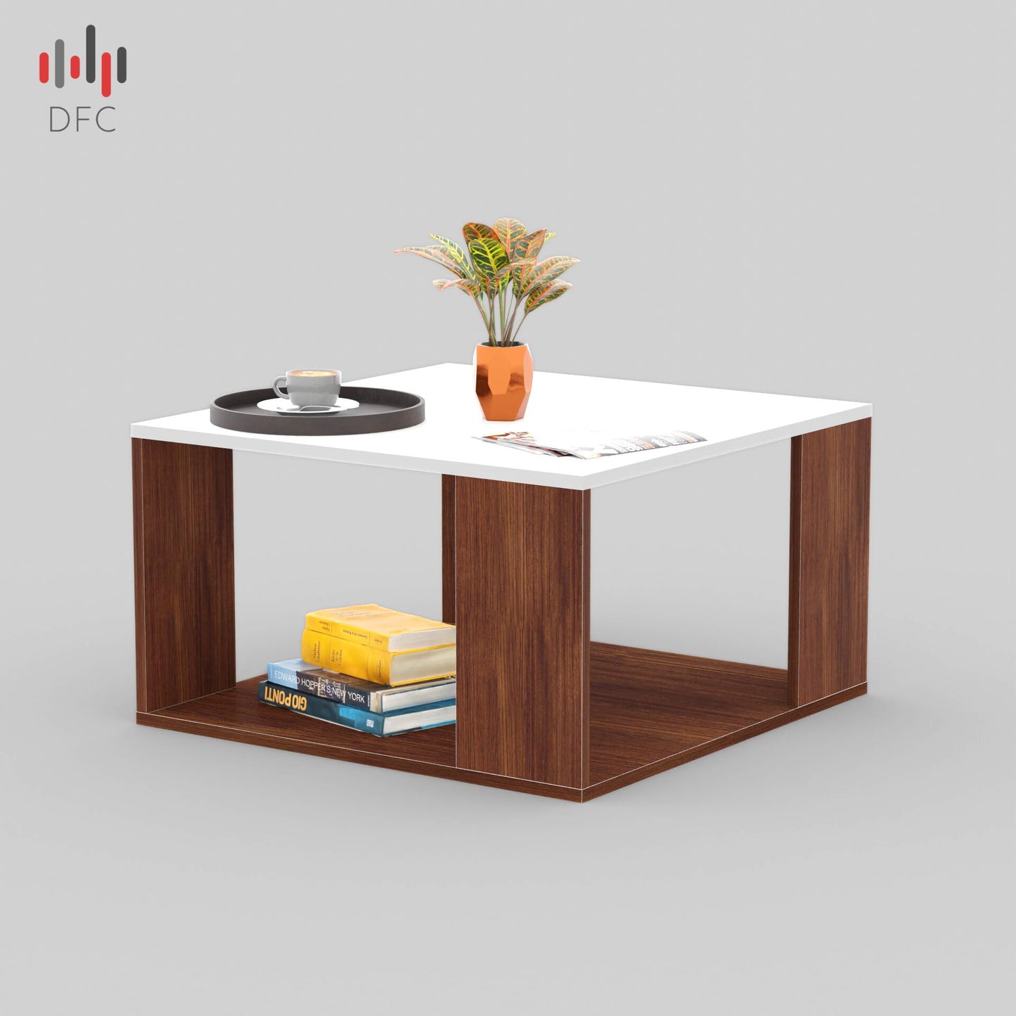 PEDPIX Carrera Engineered Wood Coffee Center Sofa Tea/Teapoy Console Table with Storage for Living Room Home Hall (Dark Wenge)