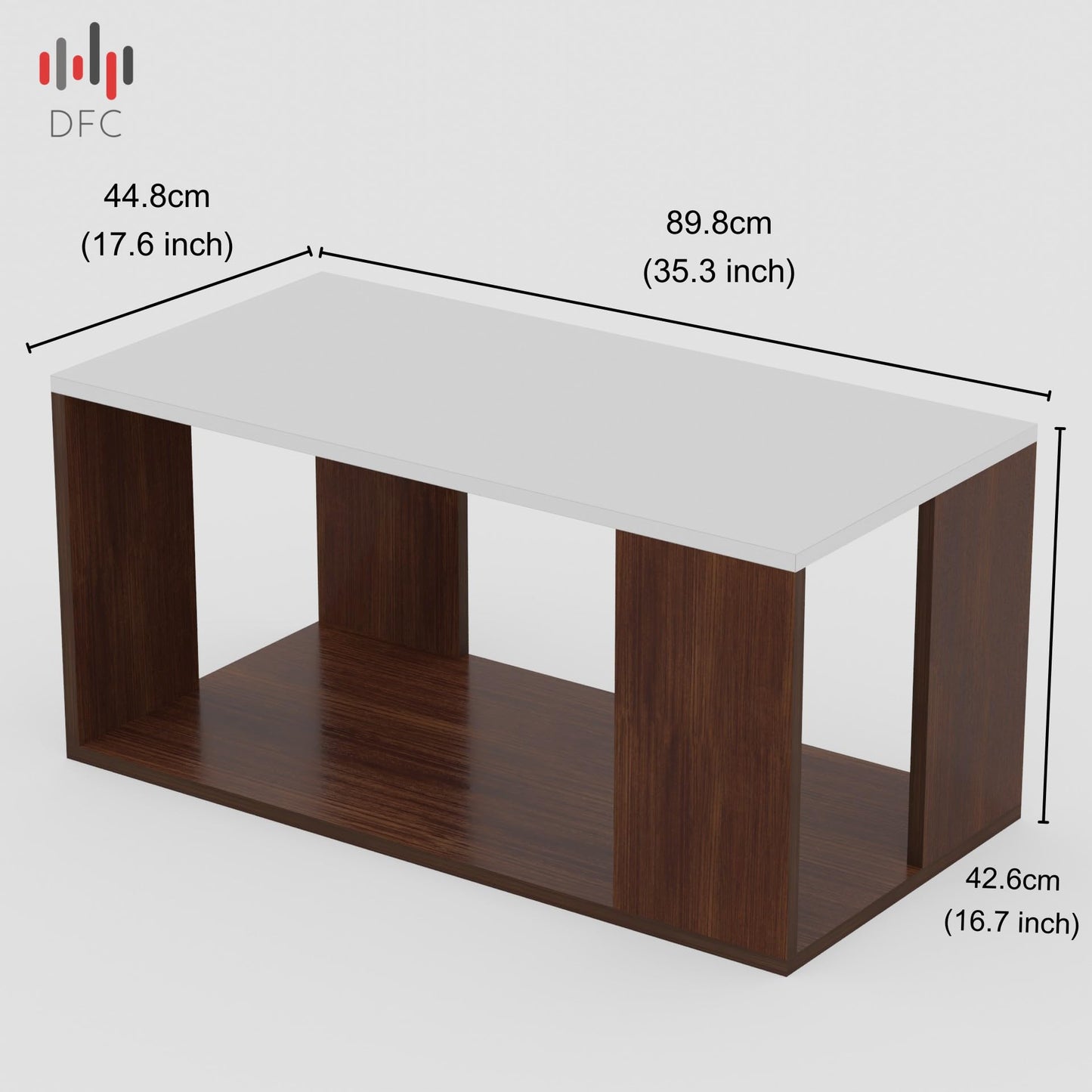 PEDPIX Carrera Engineered Wood Coffee Center Sofa Tea/Teapoy Console Table with Storage for Living Room Home Hall (Dark Wenge)