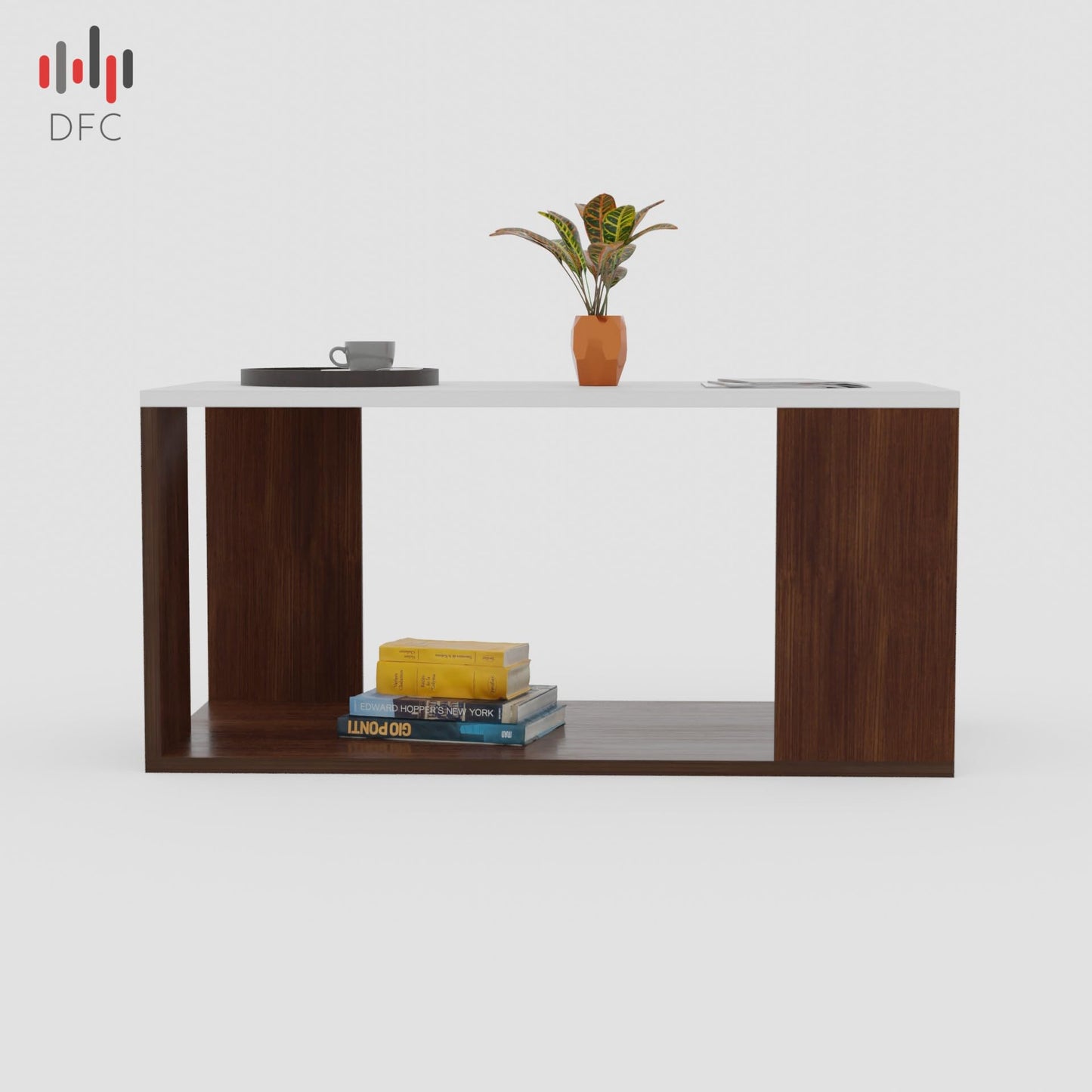 PEDPIX Carrera Engineered Wood Coffee Center Sofa Tea/Teapoy Console Table with Storage for Living Room Home Hall (Dark Wenge)