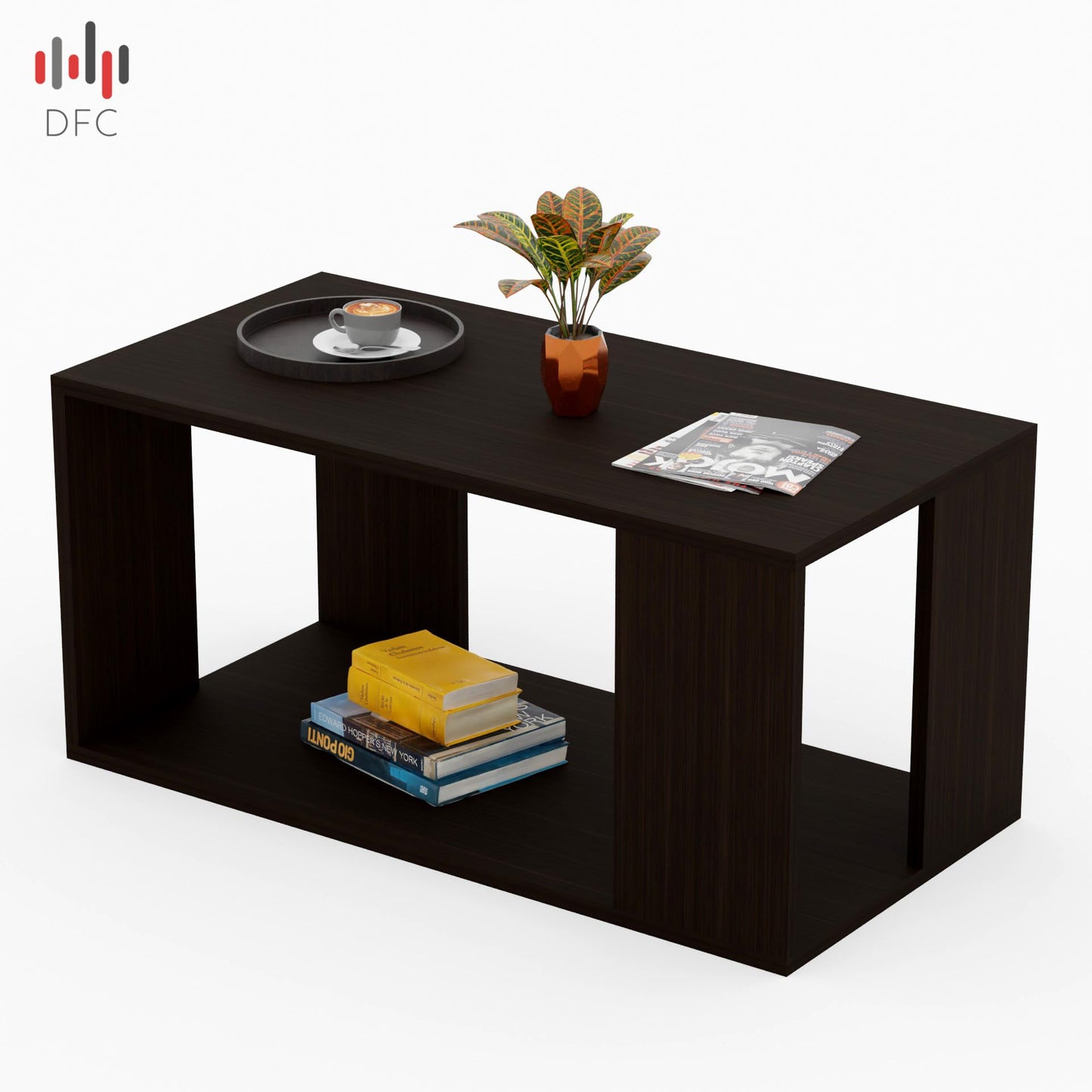 PEDPIX Carrera Engineered Wood Coffee Center Sofa Tea/Teapoy Console Table with Storage for Living Room Home Hall (Dark Wenge)