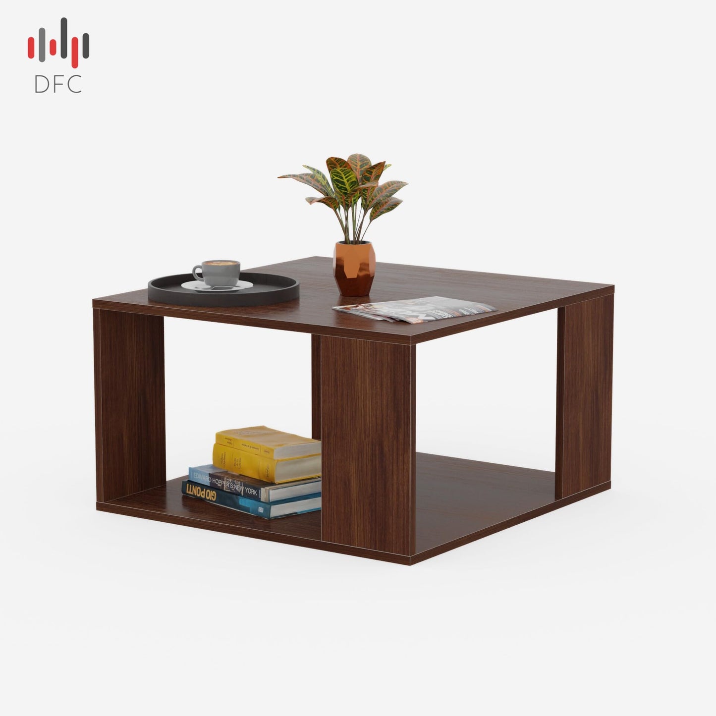PEDPIX Carrera Engineered Wood Coffee Center Sofa Tea/Teapoy Console Table with Storage for Living Room Home Hall (Dark Wenge)