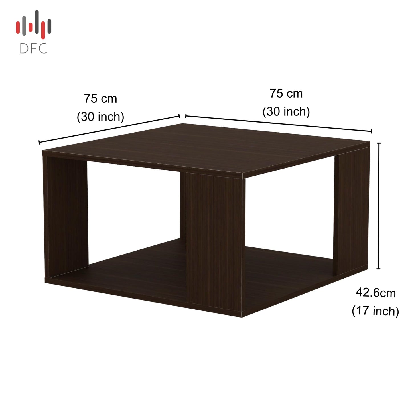 PEDPIX Carrera Engineered Wood Coffee Center Sofa Tea/Teapoy Console Table with Storage for Living Room Home Hall (Dark Wenge)