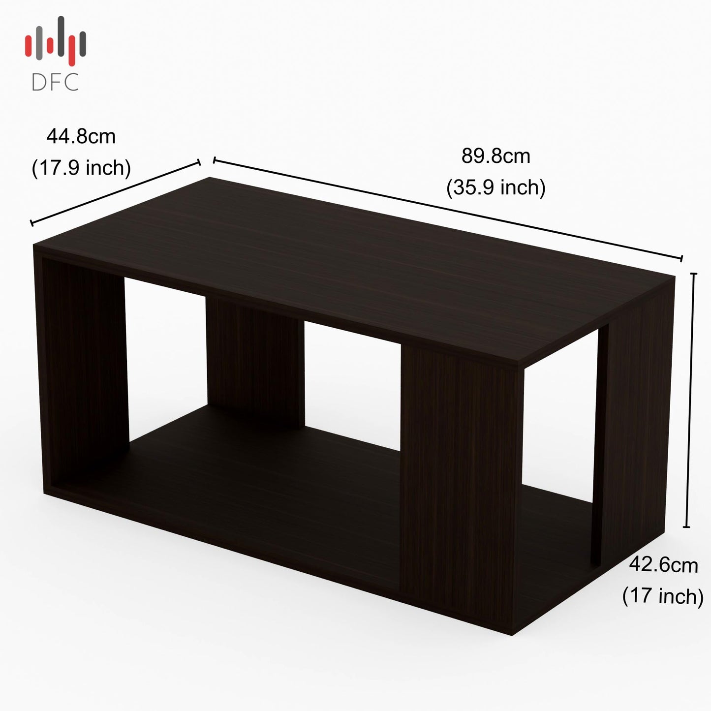 PEDPIX Carrera Engineered Wood Coffee Center Sofa Tea/Teapoy Console Table with Storage for Living Room Home Hall (Dark Wenge)