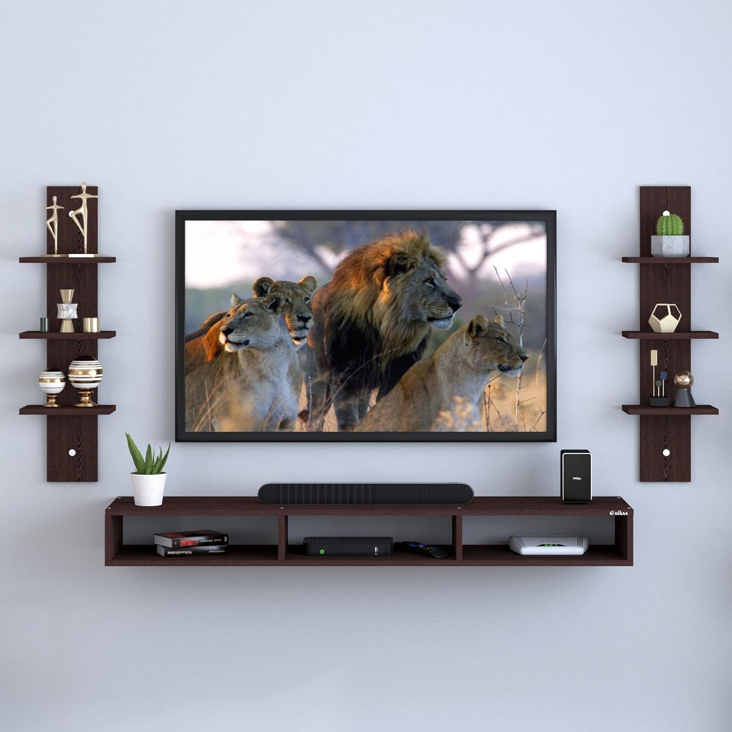 PEDPIX Engineered Wood Wall Mount TV Unit/TV Stand/Wall Set Top Box Stand/TV Cabinet/TV Entertainment Unit (Wenge)(Ideal for 32-40 Inch)(D.I.Y)