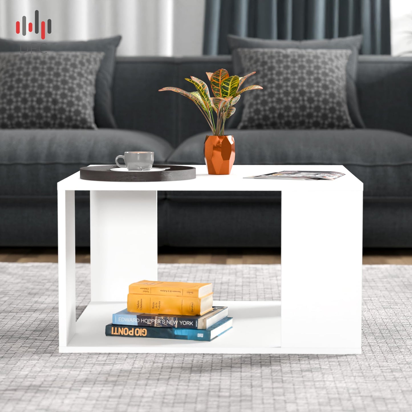 PEDPIX Carrera Engineered Wood Coffee Center Sofa Tea/Teapoy Console Table with Storage for Living Room Home Hall (Dark Wenge)