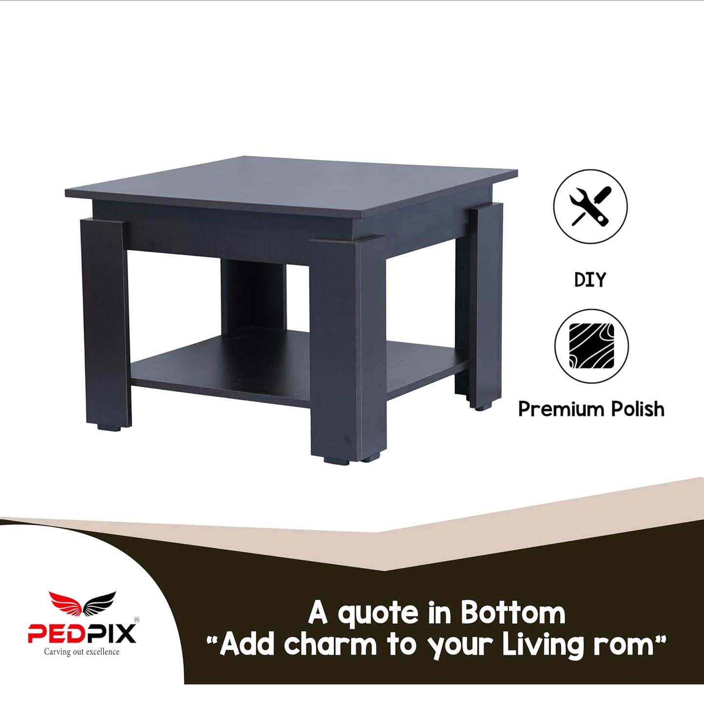PEDPIX Engineered Wood Coffee Table for Living Room | Center Table for Hall Office Home