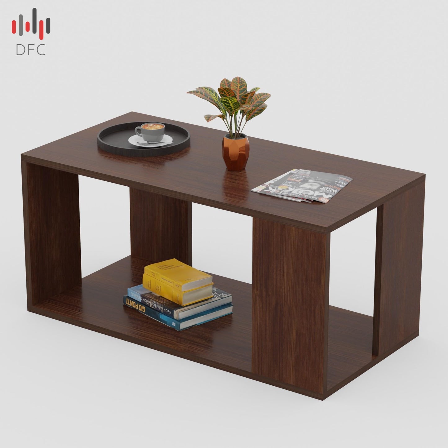 PEDPIX Carrera Engineered Wood Coffee Center Sofa Tea/Teapoy Console Table with Storage for Living Room Home Hall (Dark Wenge)