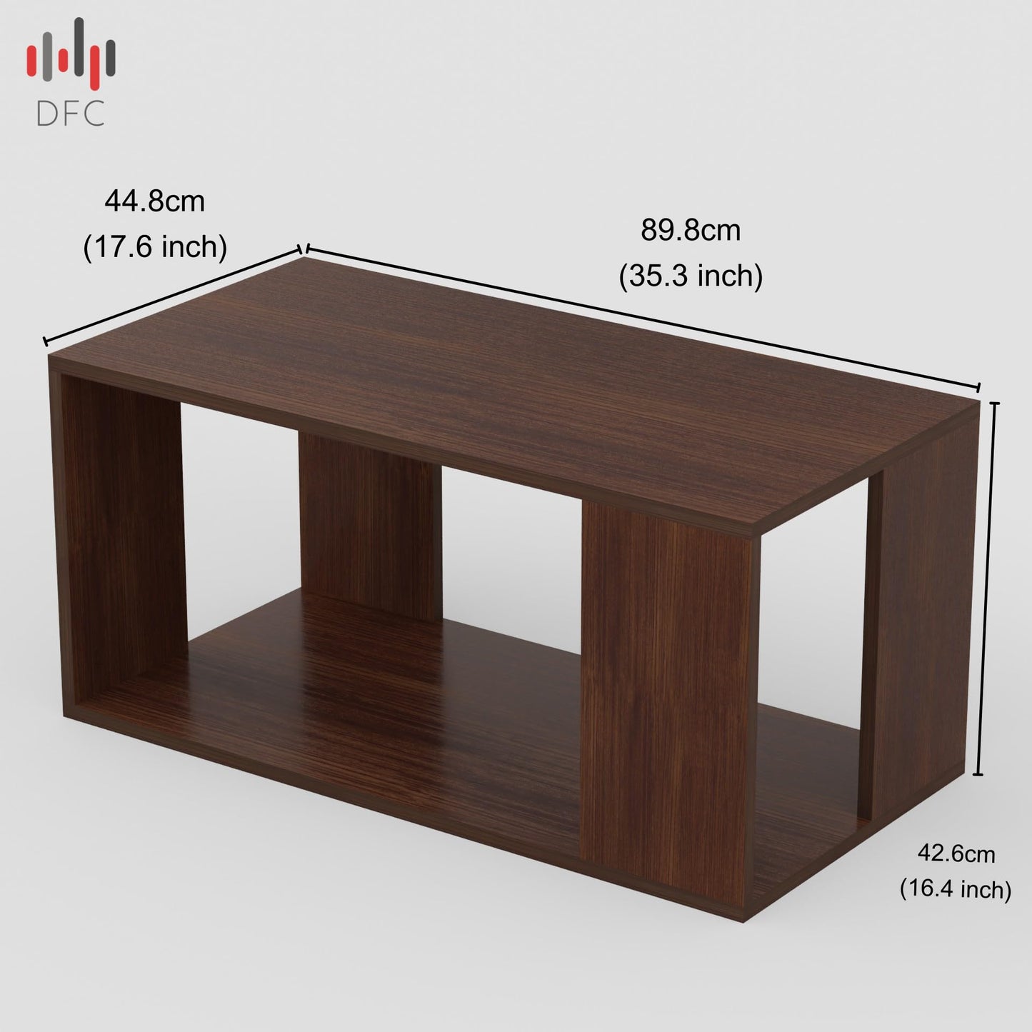PEDPIX Carrera Engineered Wood Coffee Center Sofa Tea/Teapoy Console Table with Storage for Living Room Home Hall (Dark Wenge)