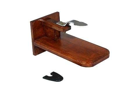 PEDPIX TM Polished Wooden Coconut Scraper with Stainless Steel Head for Kitchen Tabletop - Place on Any Type of Kitchen Top - Brown Wooden Coconut Grater Made with Natural Wood (32x14x16 Inches)