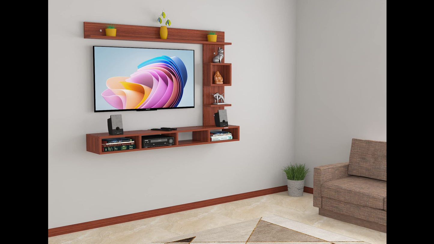 PEDPIX Modern Minimalist Wooden TV Unit Console with Sleek Design Industrial Style Wooden TV Media Stand with Black and White Color for Upto 43 INCH TV TV (EW-TU-RA-WT43)