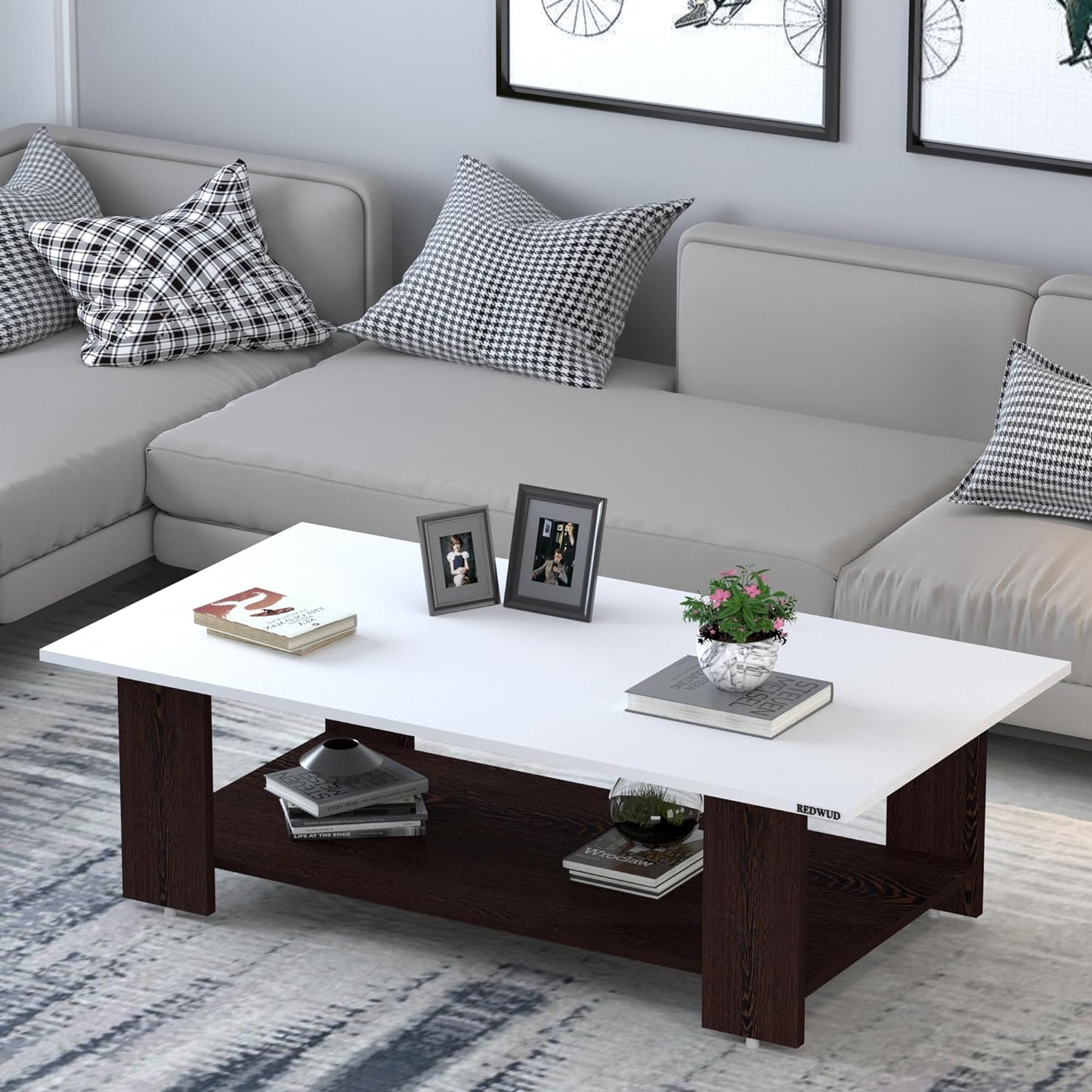 PEDPIX Engineered Wood Coffee Table(Finish Color - Wenge White, DIY(Do-It-Yourself))