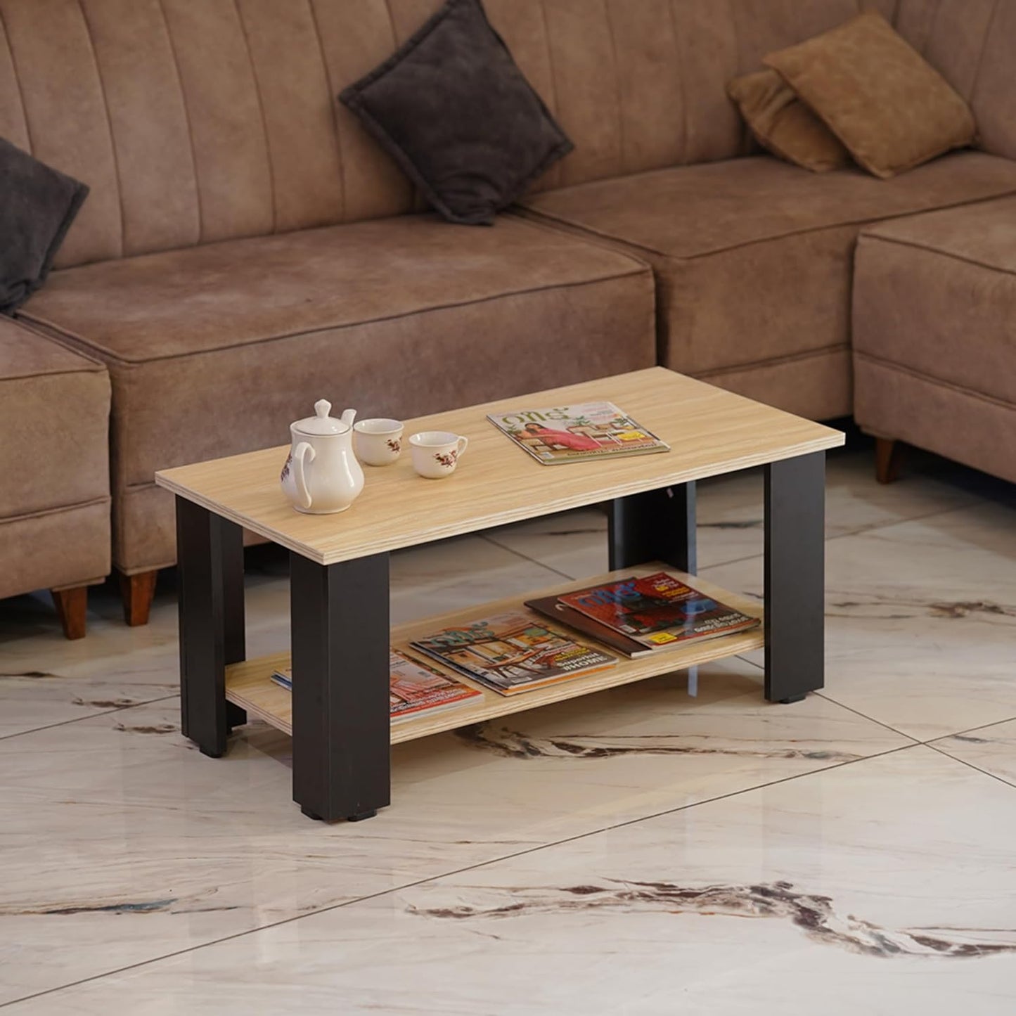 PEDPIX Engineered Wood Coffee Table (Finish Color - Matt Finish, Knock Down)