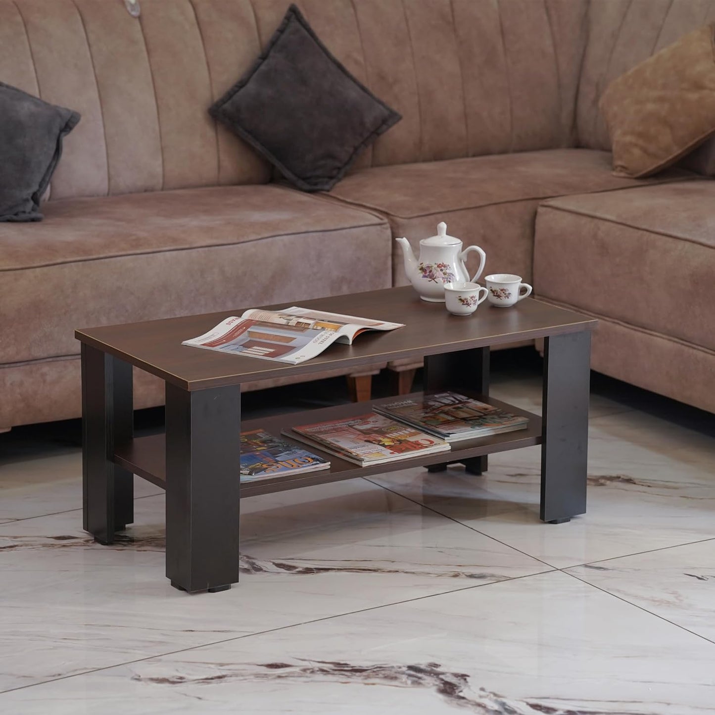 Engineered Wood Coffee Table (Finish Color - VENGE, Knock Down)
