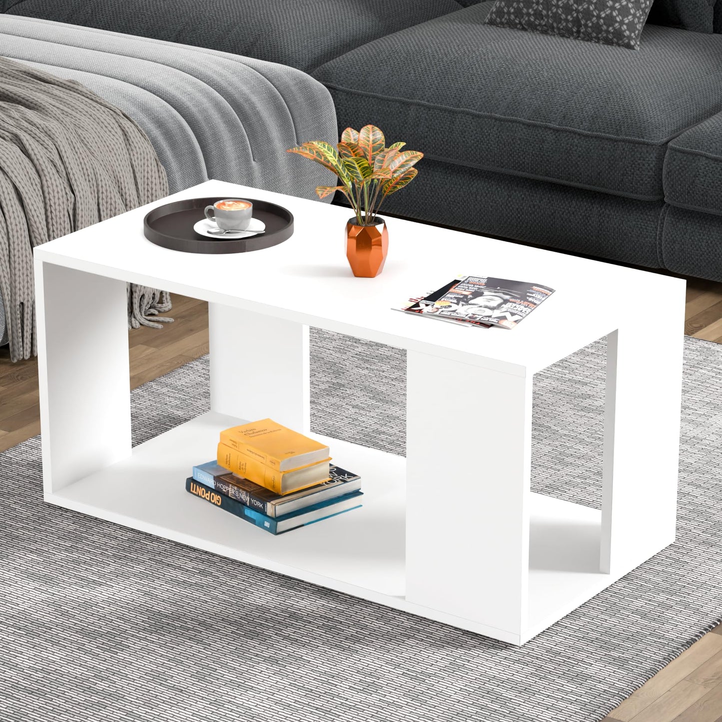 PEDPIX Carrera Engineered Wood Coffee Center Sofa Tea/Teapoy Console Table with Storage for Living Room Home Hall (Dark Wenge)