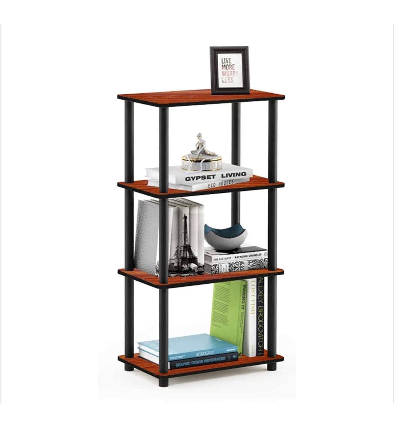 MALBRO Turn N Tube 3 Tier Rack Wall Shelf for Living Bed Room Home Office | Multipurpose Storage Shelves and Display Organizer with Utility Storage for Home Décor_(Color - Venge)