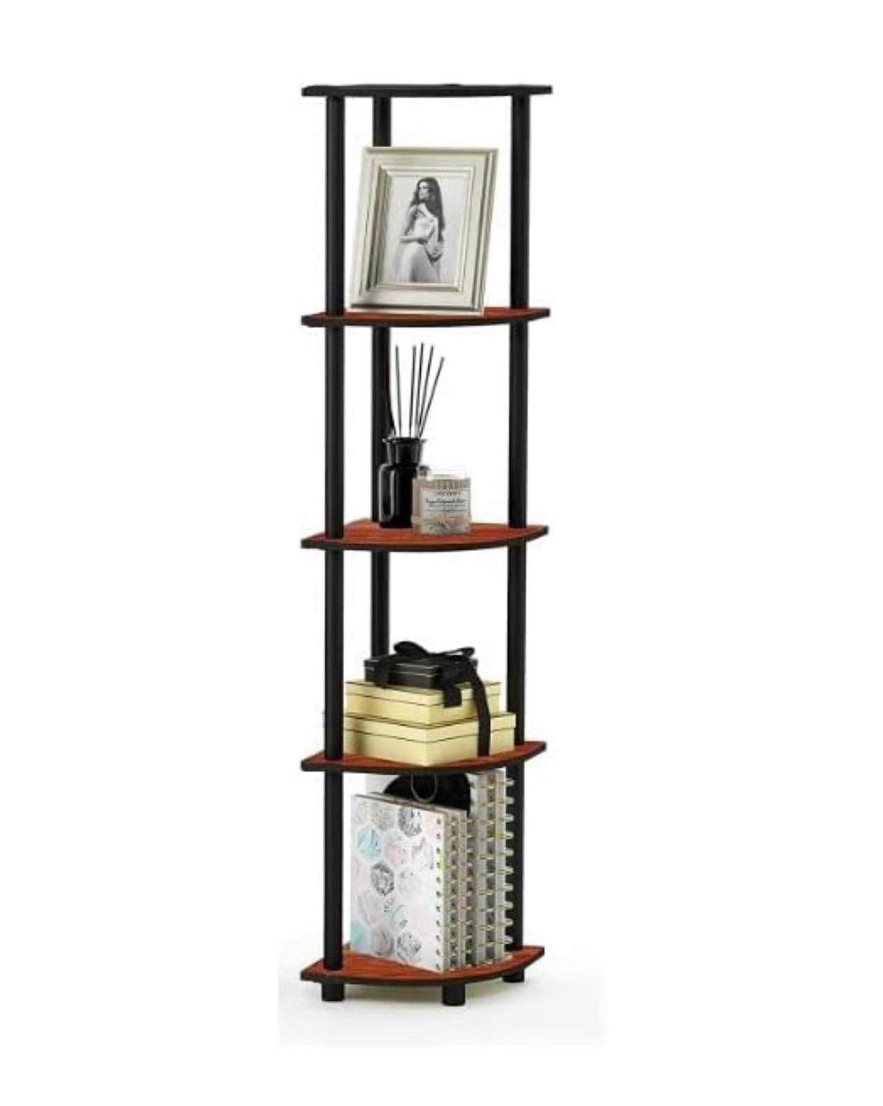 MALBRO Turn N Tube 3 Tier Rack Wall Shelf for Living Bed Room Home Office | Multipurpose Storage Shelves and Display Organizer with Utility Storage for Home Décor_(Color - Venge)
