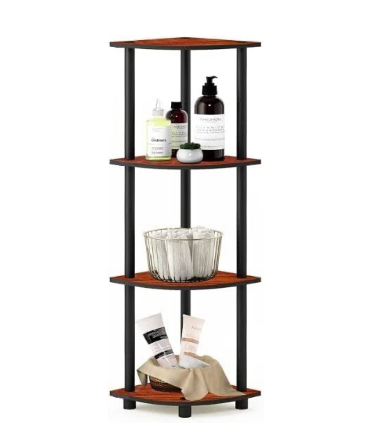 MALBRO Turn N Tube 3 Tier Rack Wall Shelf for Living Bed Room Home Office | Multipurpose Storage Shelves and Display Organizer with Utility Storage for Home Décor_(Color - Venge)