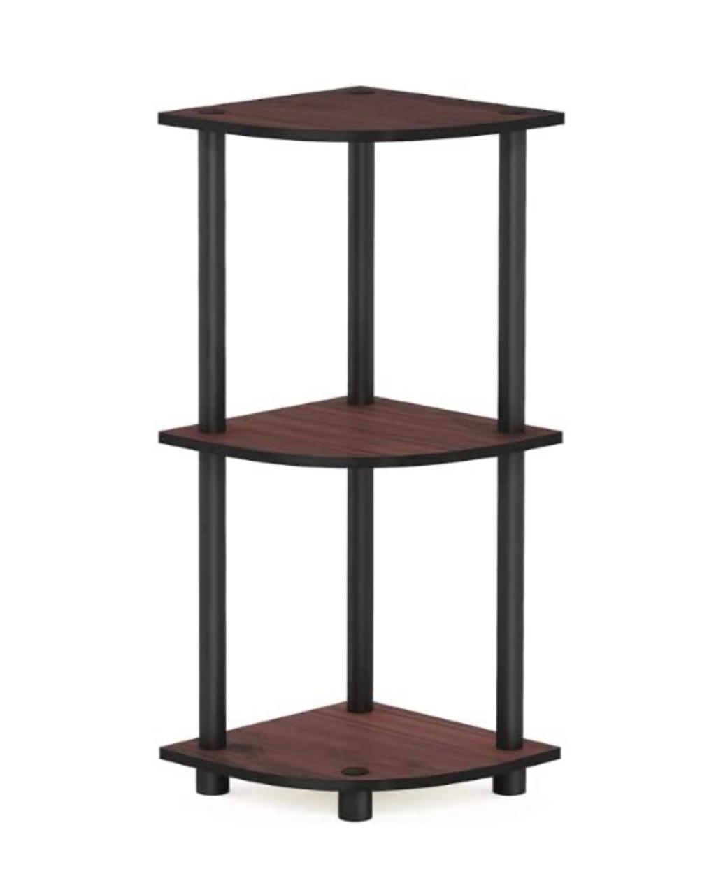 MALBRO Turn N Tube 3 Tier Rack Wall Shelf for Living Bed Room Home Office | Multipurpose Storage Shelves and Display Organizer with Utility Storage for Home Décor_(Color - Venge)