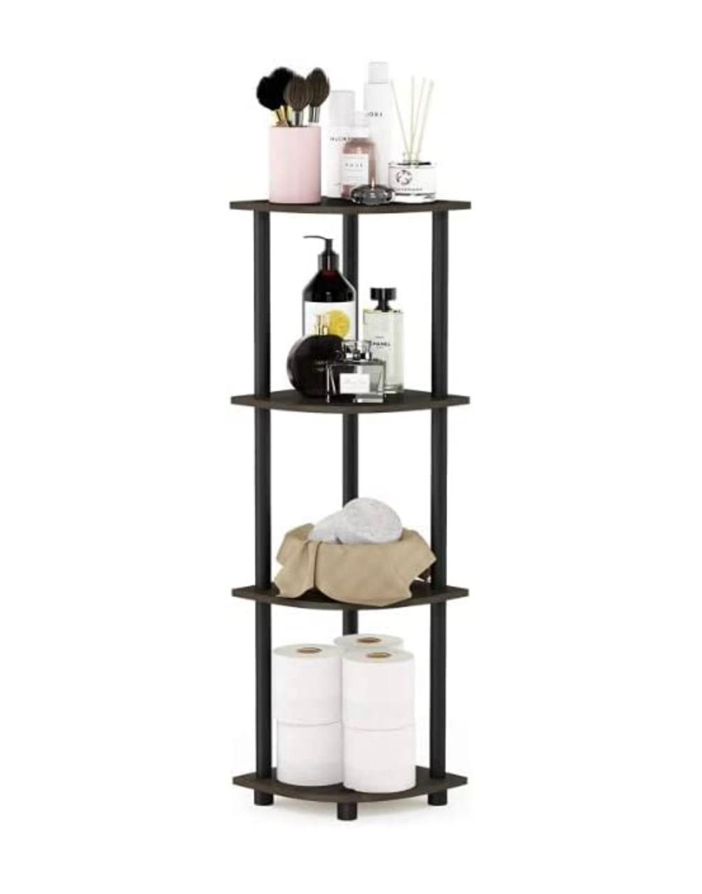 MALBRO Turn N Tube 3 Tier Rack Wall Shelf for Living Bed Room Home Office | Multipurpose Storage Shelves and Display Organizer with Utility Storage for Home Décor_(Color - Venge)