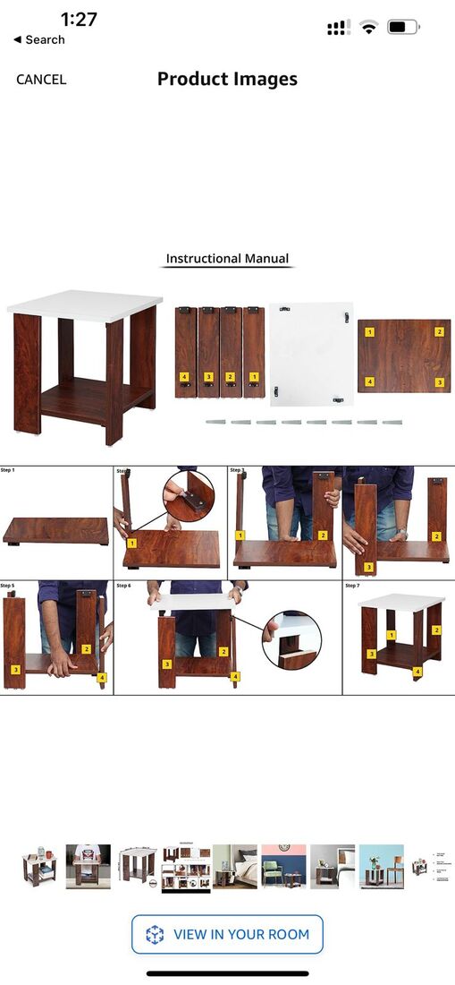 PEDPIX Engineered Wood Side Table (Finish Color - Walnut, DIY(Do-It-Yourself))