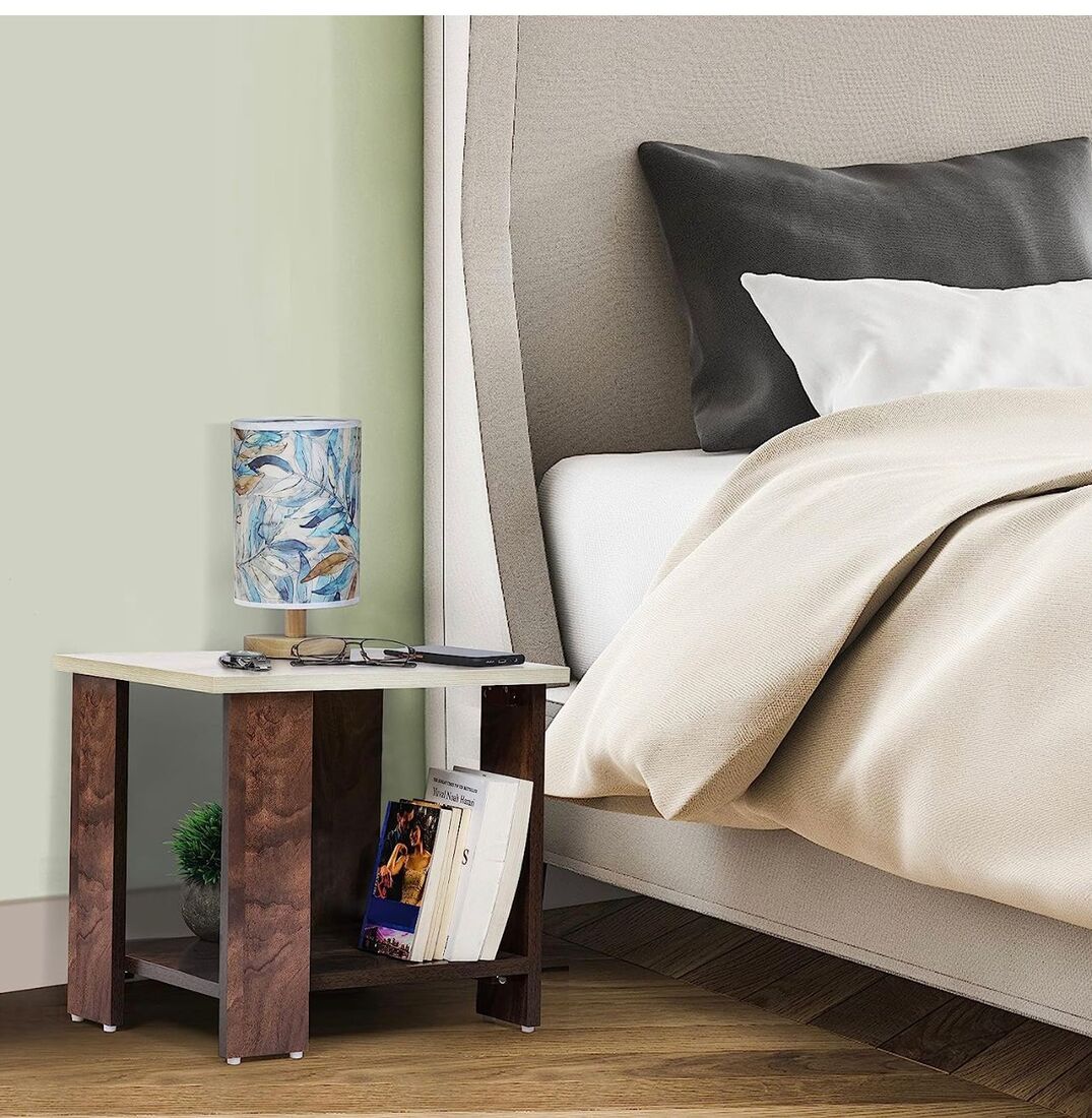PEDPIX Engineered Wood Side Table (Finish Color - Walnut, DIY(Do-It-Yourself))