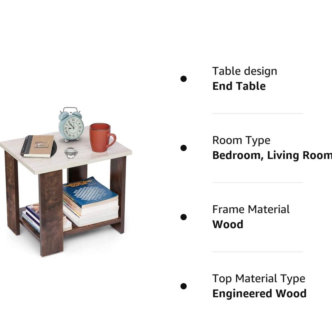 PEDPIX Engineered Wood Side Table (Finish Color - Walnut, DIY(Do-It-Yourself))