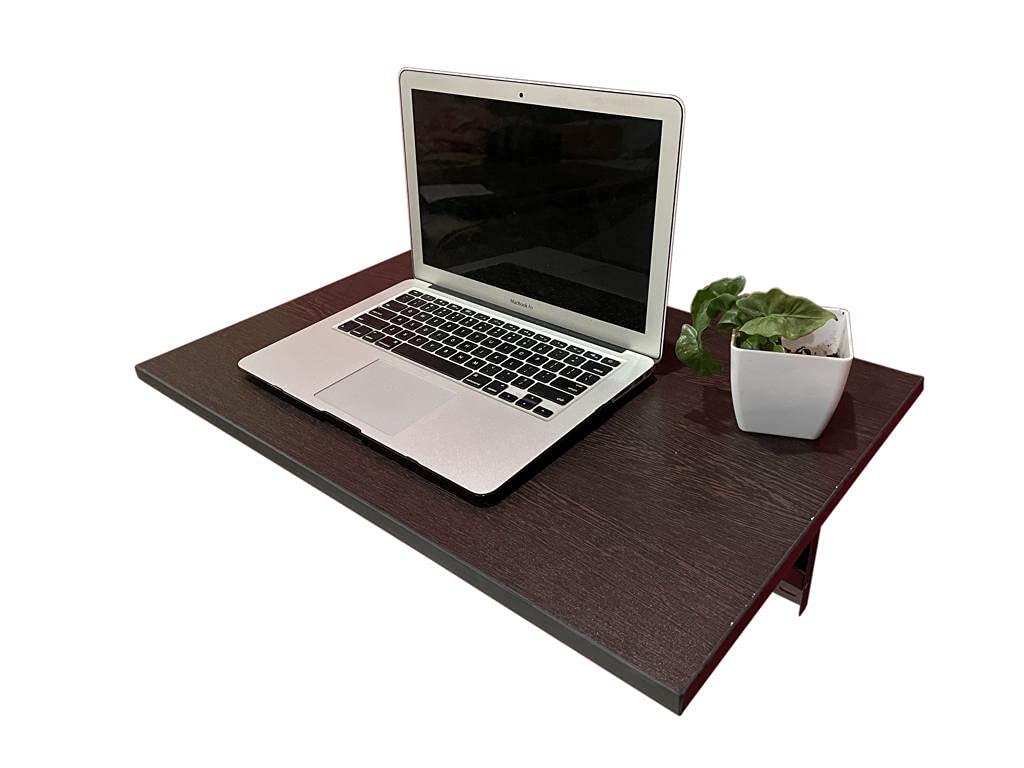 PEDPIX® Multipurpose Wall Mounted Flexible Engineered Wood Folding Table Recommended Wall Table for Laptop for Office/Home/Portable Desk Lap (Finish Color - VALNUT BROWN,60 x 40 cm, DIY(Do-It-Yourself))
