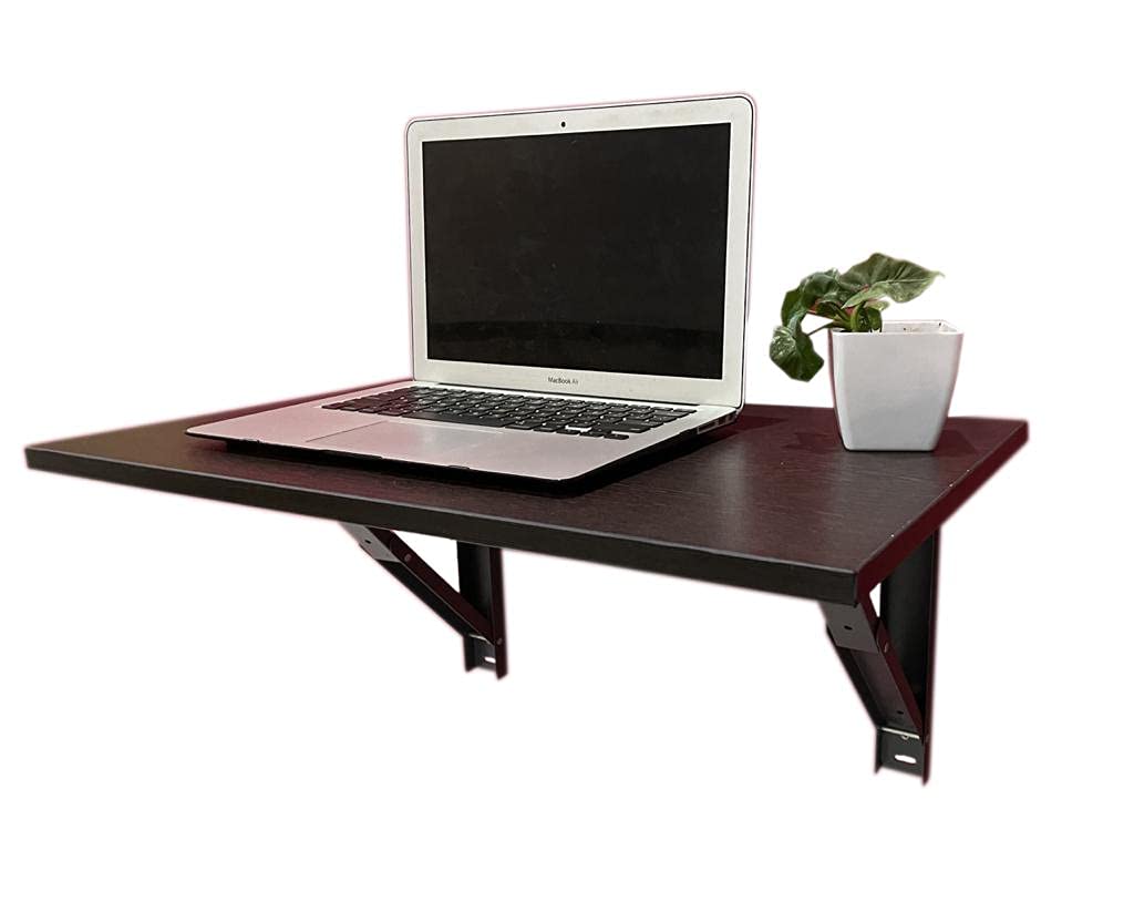 PEDPIX® Multipurpose Wall Mounted Flexible Engineered Wood Folding Table Recommended Wall Table for Laptop for Office/Home/Portable Desk Lap (Finish Color - VALNUT BROWN,60 x 40 cm, DIY(Do-It-Yourself))