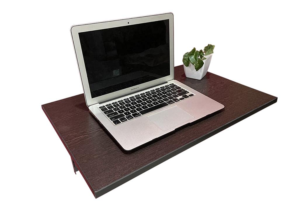 PEDPIX® Multipurpose Wall Mounted Flexible Engineered Wood Folding Table Recommended Wall Table for Laptop for Office/Home/Portable Desk Lap (Finish Color - VALNUT BROWN,60 x 40 cm, DIY(Do-It-Yourself))