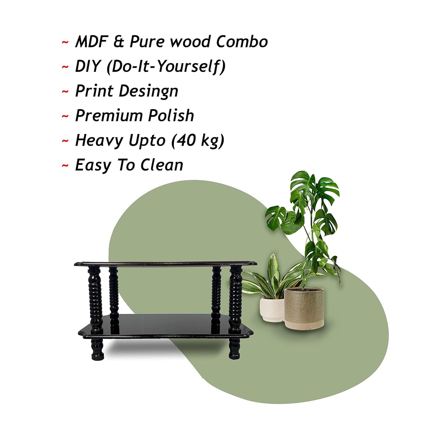 PEDPIX® Engineered Wood Coffee Table|Wood Coffee Table |Center Table with Shelves (Brown)