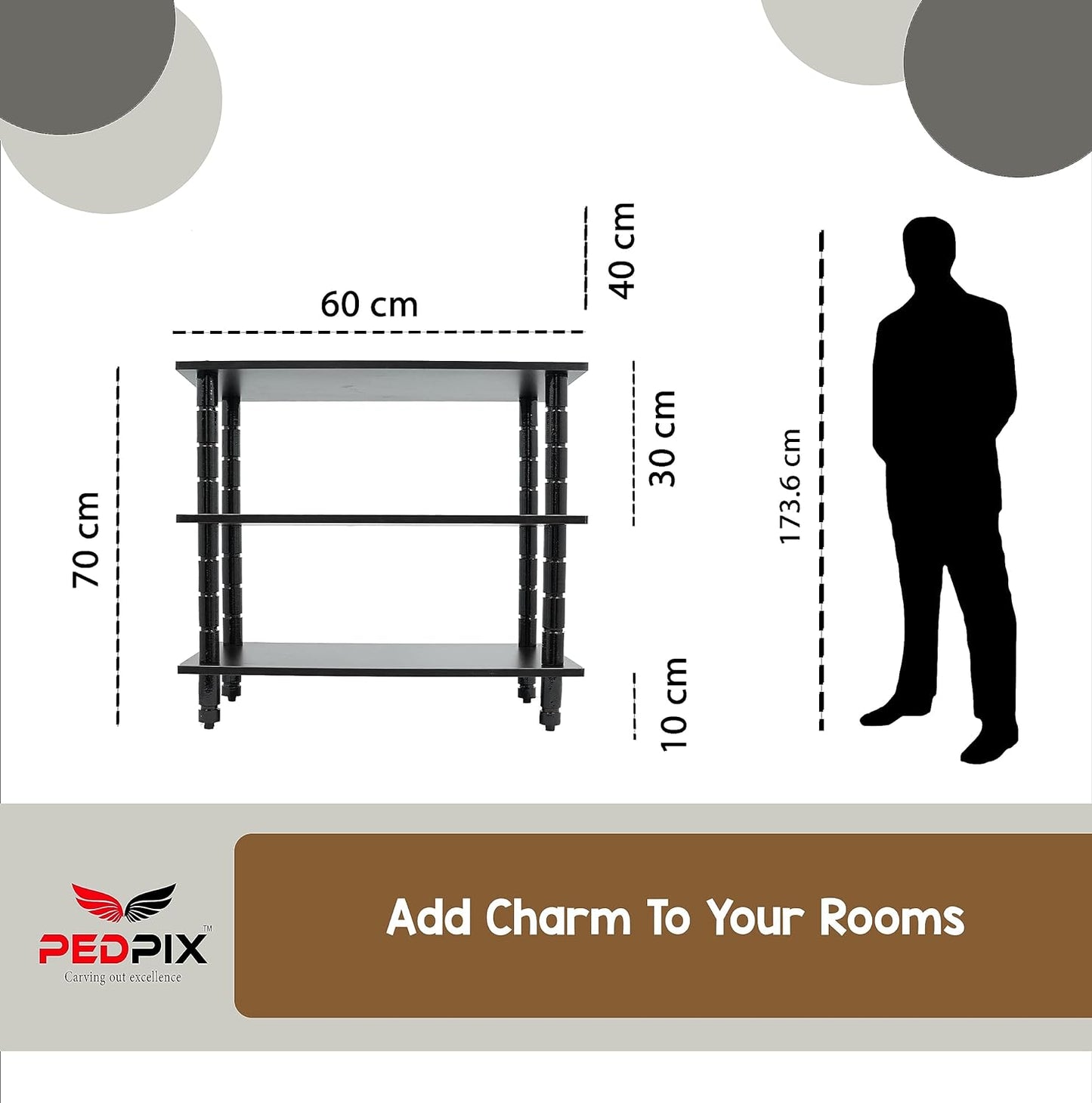 PEDPIX Engineered Wood TV Entertainment Unit with Storage TV Cabinet, Shelf Unit Display Storage Rack, TV Unit Stand, TV Panel, TV Cabinet with Racks for Set Top Box for Living Room, Bedroom,DIY