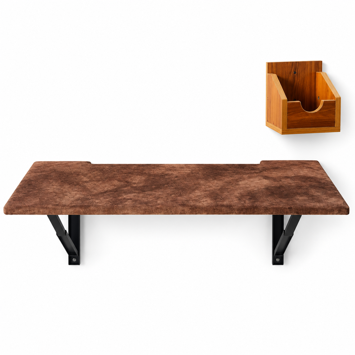 PEDPIX wall mounted folding ironing table in Coffee, view 2